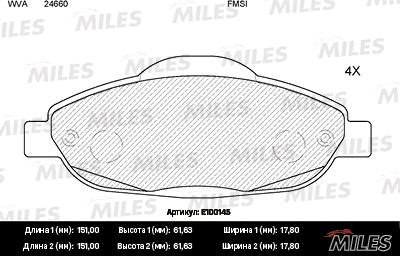 Miles E100145 - Kit pastiglie freno, Freno a disco autozon.pro