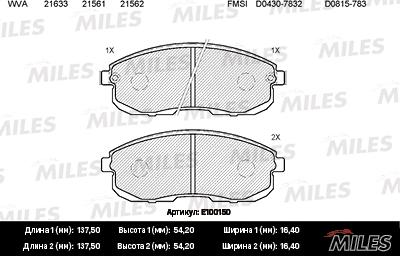 Miles E100150 - Kit pastiglie freno, Freno a disco autozon.pro