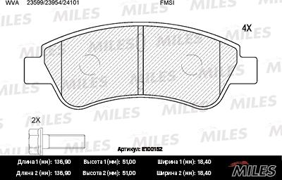 Miles E100152 - Kit pastiglie freno, Freno a disco autozon.pro