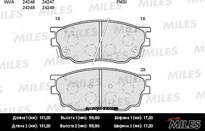 Miles E100189 - Kit pastiglie freno, Freno a disco autozon.pro