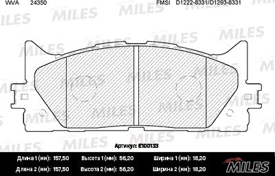 Miles E100133 - Kit pastiglie freno, Freno a disco autozon.pro