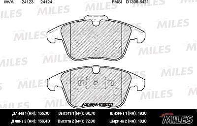 Miles E100137 - Kit pastiglie freno, Freno a disco autozon.pro