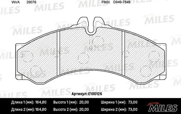 Miles E100126 - Kit pastiglie freno, Freno a disco autozon.pro