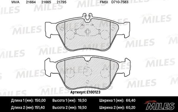 Miles E100123 - Kit pastiglie freno, Freno a disco autozon.pro