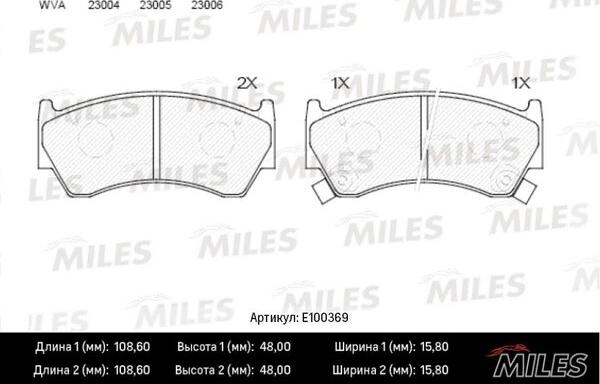 Miles E100369 - Kit pastiglie freno, Freno a disco autozon.pro