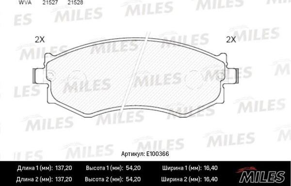 Miles E100366 - Kit pastiglie freno, Freno a disco autozon.pro