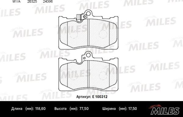 Miles E100312 - Kit pastiglie freno, Freno a disco autozon.pro