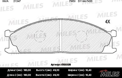 Miles E100325 - Kit pastiglie freno, Freno a disco autozon.pro