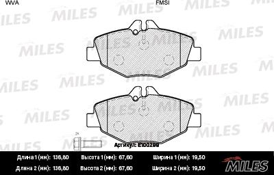 Miles E100299 - Kit pastiglie freno, Freno a disco autozon.pro