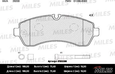 Miles E100295 - Kit pastiglie freno, Freno a disco autozon.pro