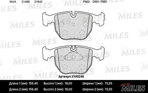 Miles E100246 - Kit pastiglie freno, Freno a disco autozon.pro