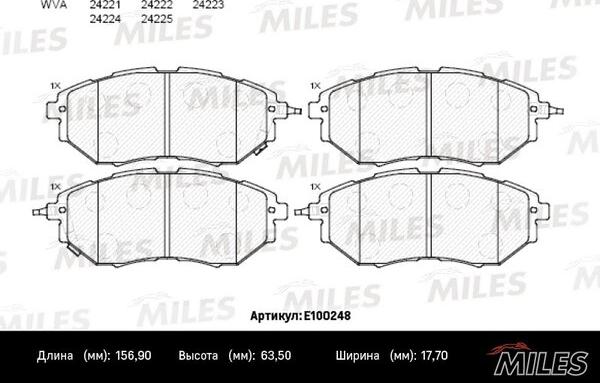 Miles E100248 - Kit pastiglie freno, Freno a disco autozon.pro