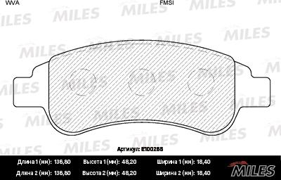 Miles E100265 - Kit pastiglie freno, Freno a disco autozon.pro