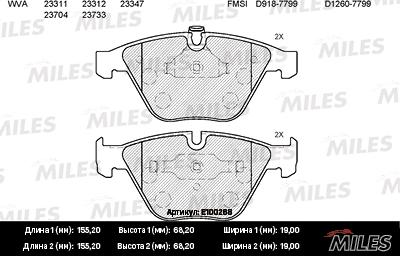 Miles E100268 - Kit pastiglie freno, Freno a disco autozon.pro