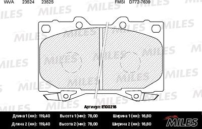 Miles E100216 - Kit pastiglie freno, Freno a disco autozon.pro