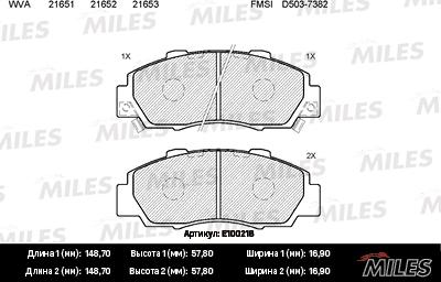 Miles E100218 - Kit pastiglie freno, Freno a disco autozon.pro