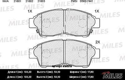 Miles E100213 - Kit pastiglie freno, Freno a disco autozon.pro