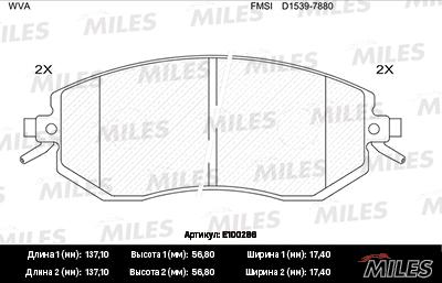 Miles E100286 - Kit pastiglie freno, Freno a disco autozon.pro