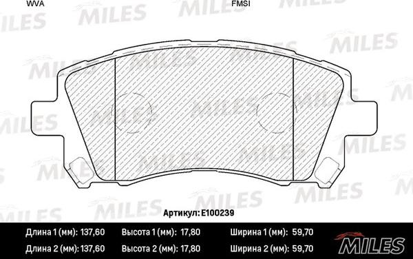 Miles E100239 - Kit pastiglie freno, Freno a disco autozon.pro