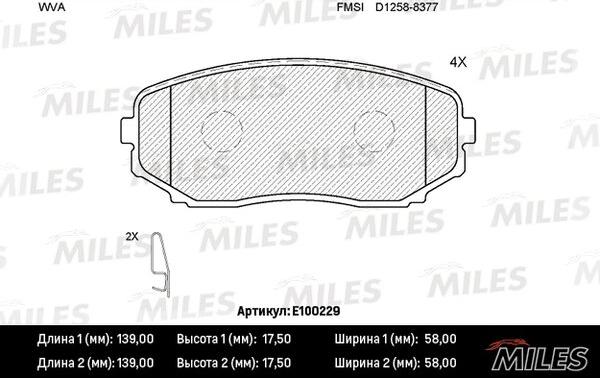 Miles E100229 - Kit pastiglie freno, Freno a disco autozon.pro