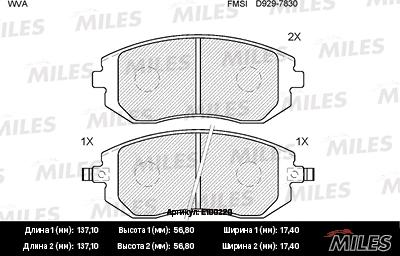 Miles E100220 - Kit pastiglie freno, Freno a disco autozon.pro