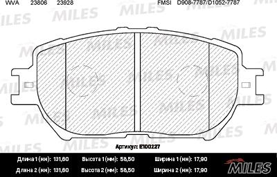 Miles E100227 - Kit pastiglie freno, Freno a disco autozon.pro