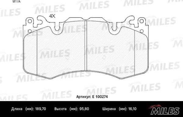 Miles E100274 - Kit pastiglie freno, Freno a disco autozon.pro