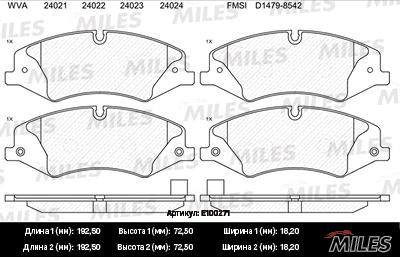 Miles E100271 - Kit pastiglie freno, Freno a disco autozon.pro