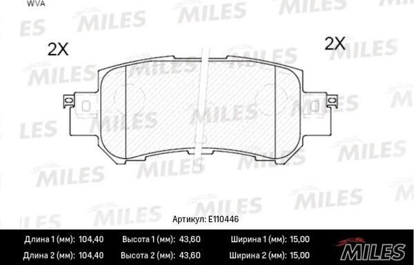 Miles E110446 - Kit pastiglie freno, Freno a disco autozon.pro