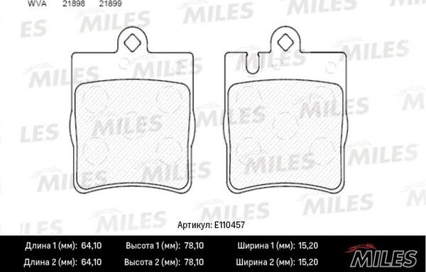 Miles E110457 - Kit pastiglie freno, Freno a disco autozon.pro