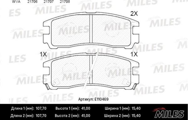 Miles E110469 - Kit pastiglie freno, Freno a disco autozon.pro