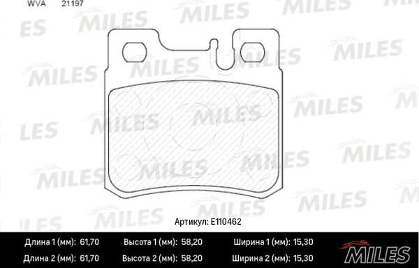 Miles E110462 - Kit pastiglie freno, Freno a disco autozon.pro