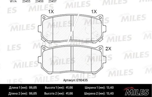 Miles E110435 - Kit pastiglie freno, Freno a disco autozon.pro