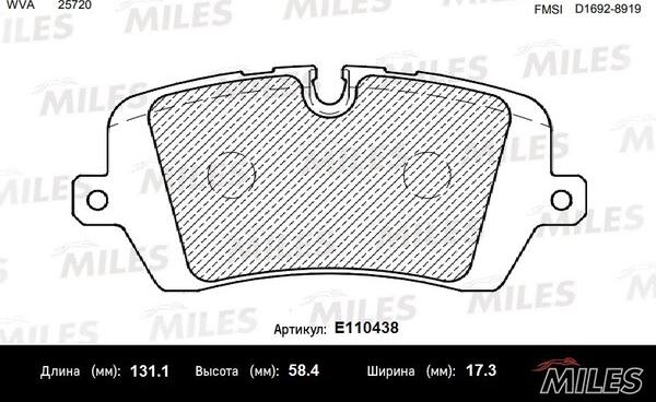 Miles E110438 - Kit pastiglie freno, Freno a disco autozon.pro