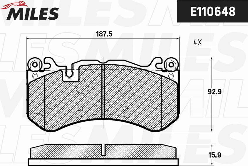 Miles E110648 - Kit pastiglie freno, Freno a disco autozon.pro