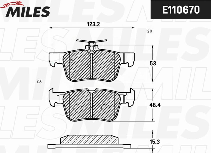 Miles E110670 - Kit pastiglie freno, Freno a disco autozon.pro