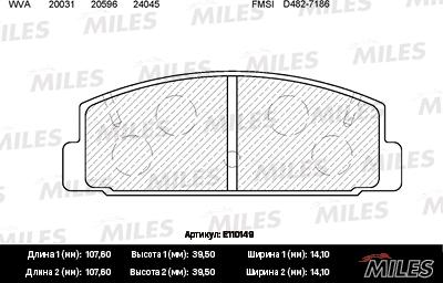 Miles E110149 - Kit pastiglie freno, Freno a disco autozon.pro