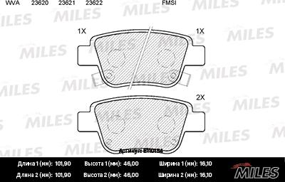 Miles E110154 - Kit pastiglie freno, Freno a disco autozon.pro