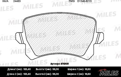 Miles E110151 - Kit pastiglie freno, Freno a disco autozon.pro