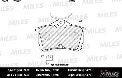 Miles E110161 - Kit pastiglie freno, Freno a disco autozon.pro