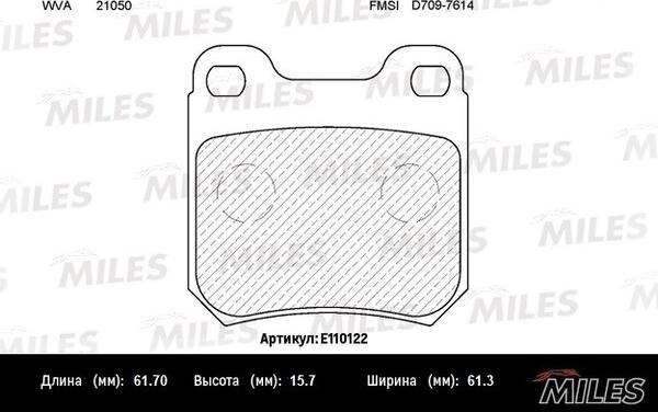 Miles E110122 - Kit pastiglie freno, Freno a disco autozon.pro