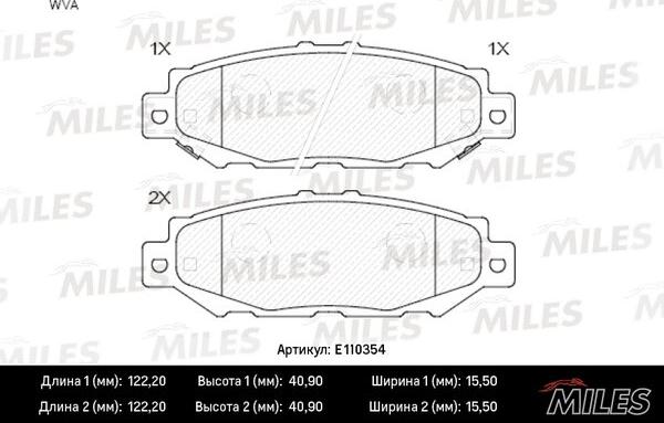 Miles E110354 - Kit pastiglie freno, Freno a disco autozon.pro