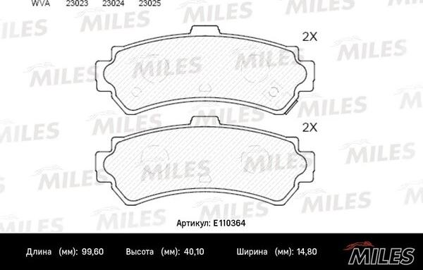 Miles E110364 - Kit pastiglie freno, Freno a disco autozon.pro