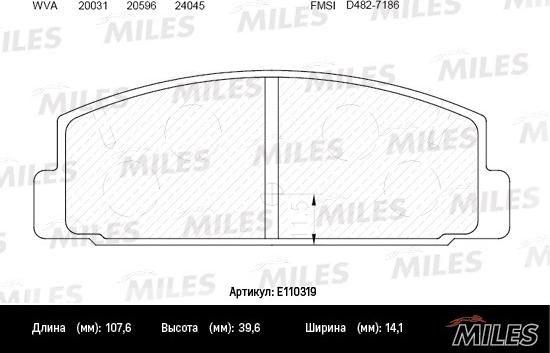 Miles E110319 - Kit pastiglie freno, Freno a disco autozon.pro