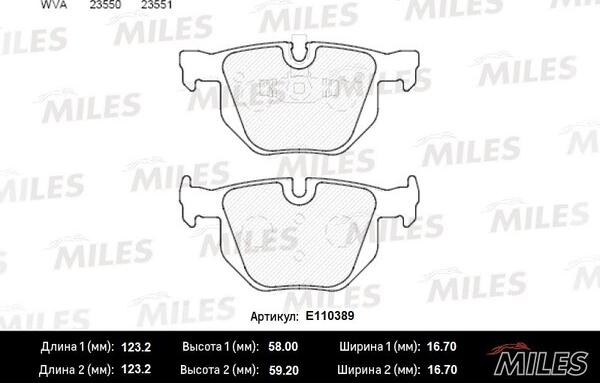 Miles E110389 - Kit pastiglie freno, Freno a disco autozon.pro