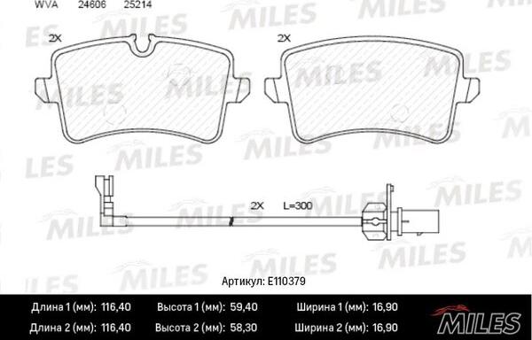 Miles E110379 - Kit pastiglie freno, Freno a disco autozon.pro