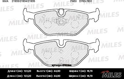 Miles E110296 - Kit pastiglie freno, Freno a disco autozon.pro