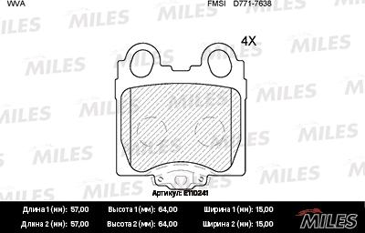 Miles E110241 - Kit pastiglie freno, Freno a disco autozon.pro