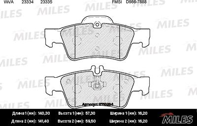 Miles E110254 - Kit pastiglie freno, Freno a disco autozon.pro