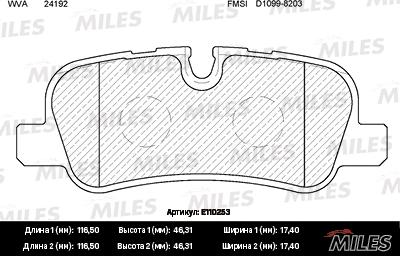 Miles E110253 - Kit pastiglie freno, Freno a disco autozon.pro